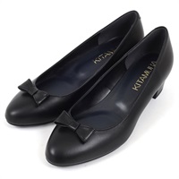 リボンパンプス(ブラック-22cm)