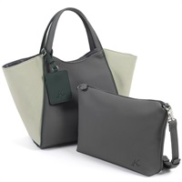 セミショルダーバッグ(グレー／カーキ)