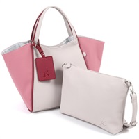 セミショルダーバッグ(ライトグレー／カシス)