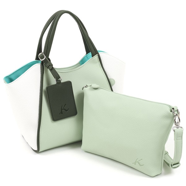 ハンドバッグ(ミント／ホワイト)