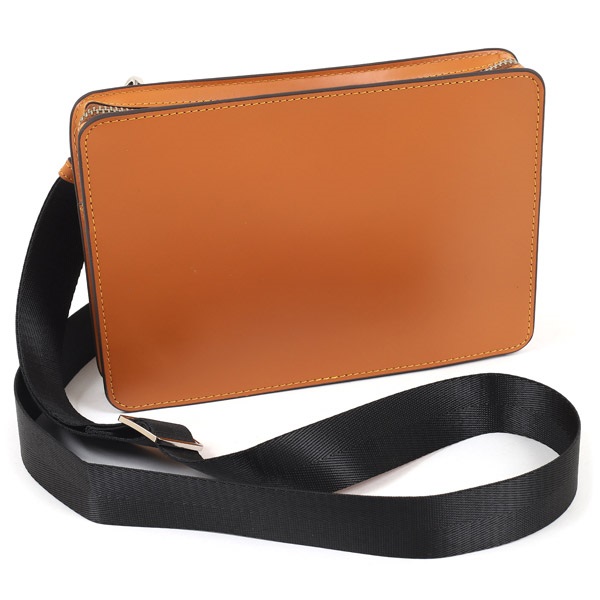 ２ｗａｙショルダーバッグ(ブラウン／イエローステッチ)