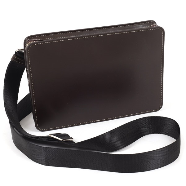 ２ｗａｙショルダーバッグ(チョコ／ベージュステッチ)