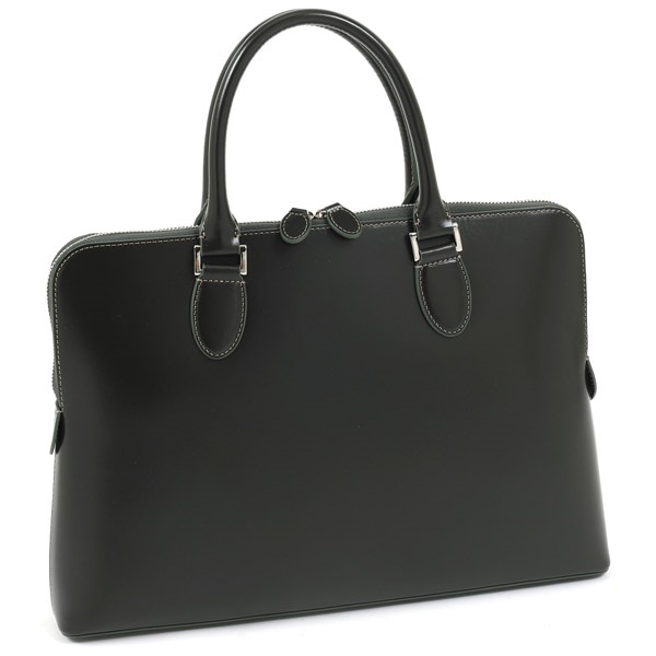 ブリーフケース(ダークグリーン／ゴールドステッチ)