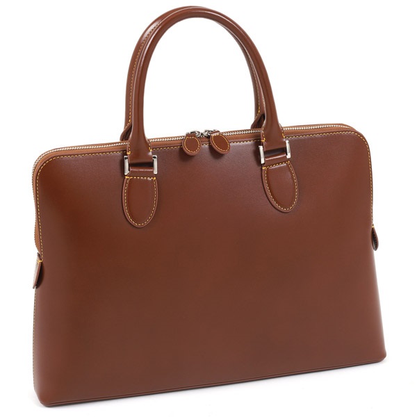 ブリーフケース(ブラウン／イエローステッチ)