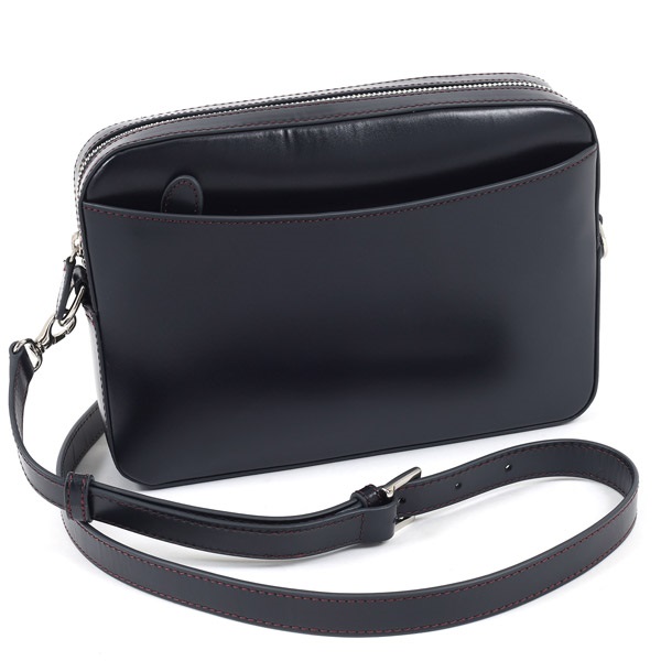 ２ｗａｙショルダーバッグ(ダークブルー／ワインステッチ)