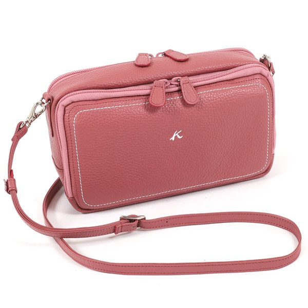 ショルダーバッグ(カシス／ホワイトステッチ)