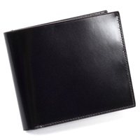 二折財布（札入れ）(ブラック／グレーステッチ)